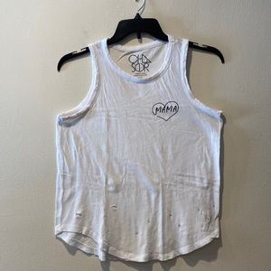 Chaser brand white Mama tank, size XS